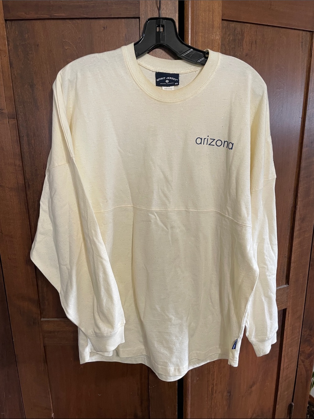 Arizona Jean Company Cream Tee with Navy Logo